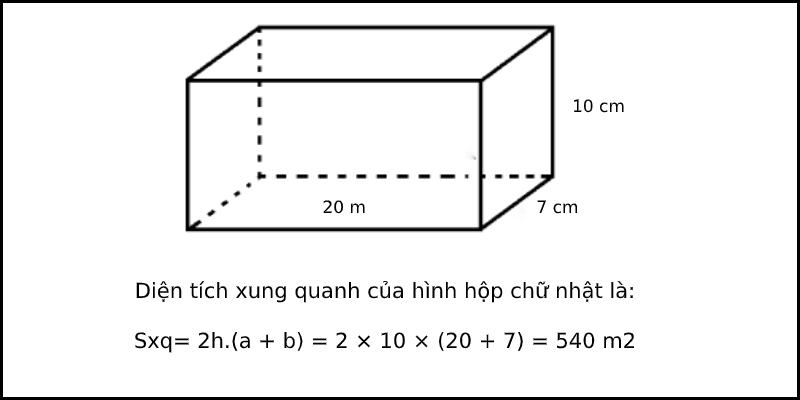 Tính Diện Tích Hình Hộp Chữ Nhật Có Chiều Dài 20M, Chiều Rộng 7M, Chiều Cao 10M