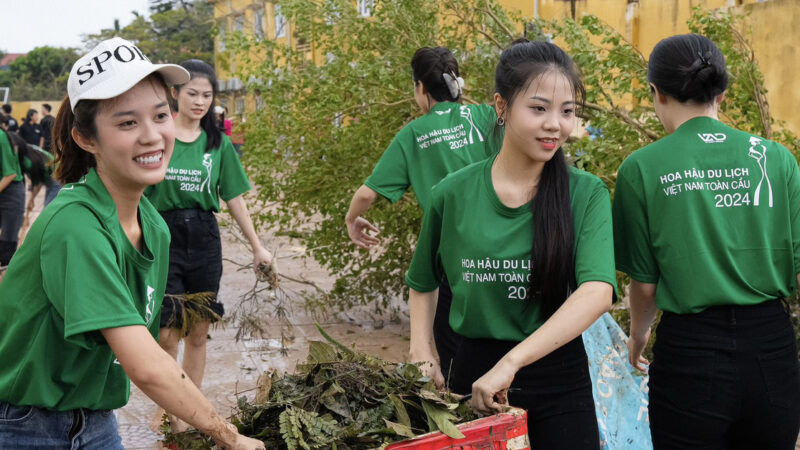 Hoa Hậu Du Lịch Việt Nam Toàn Cầu Tạm Hoãn, 40 Thí Sinh Hỗ Trợ Khắc Phục Hậu Quả Sau Bão Số 3