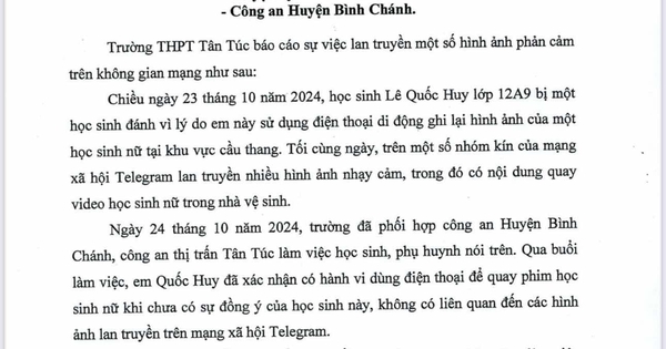 Trường Mời 1 Học Sinh Lên Làm Việc