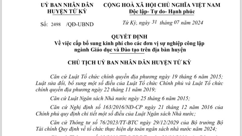 Tứ Kỳ Chi Trả Hơn 6,8 Tỷ Đồng Hỗ Trợ Giáo Viên Dạy Học Sinh Khuyết Tật